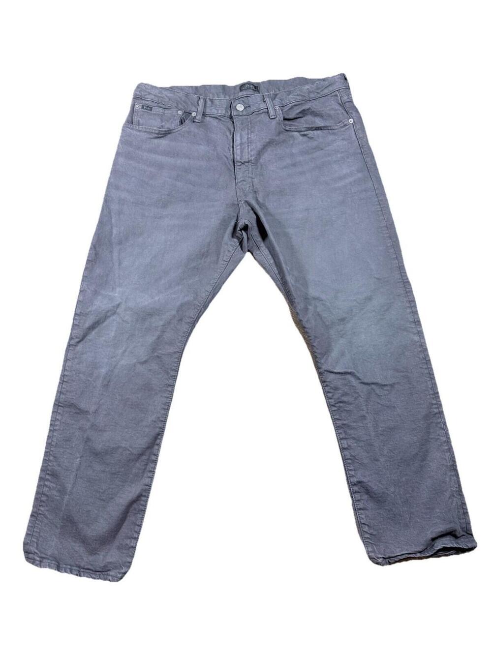 Polo Ralph Lauren Jeans Mens 36x30 Gray Hampton Relaxed Straight Stretch Denim